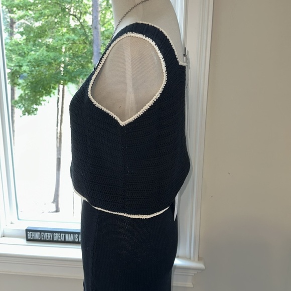 NWT AMOUR Vert Antibes Crochet Top, Medium, Black & Ivory - Picture 4 of 9